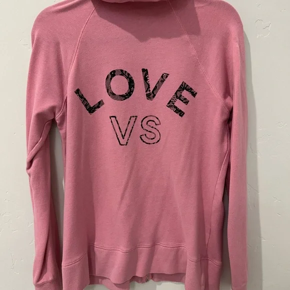 Victoria’s Secret Zip Up Hoodie - Love VS Pink Zip Up Lightweight Jacket sz LG - Picture 5 of 9